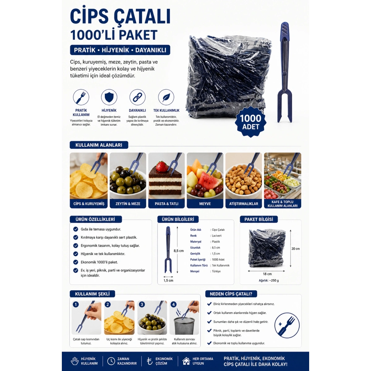 Cips Çatalı 1000li