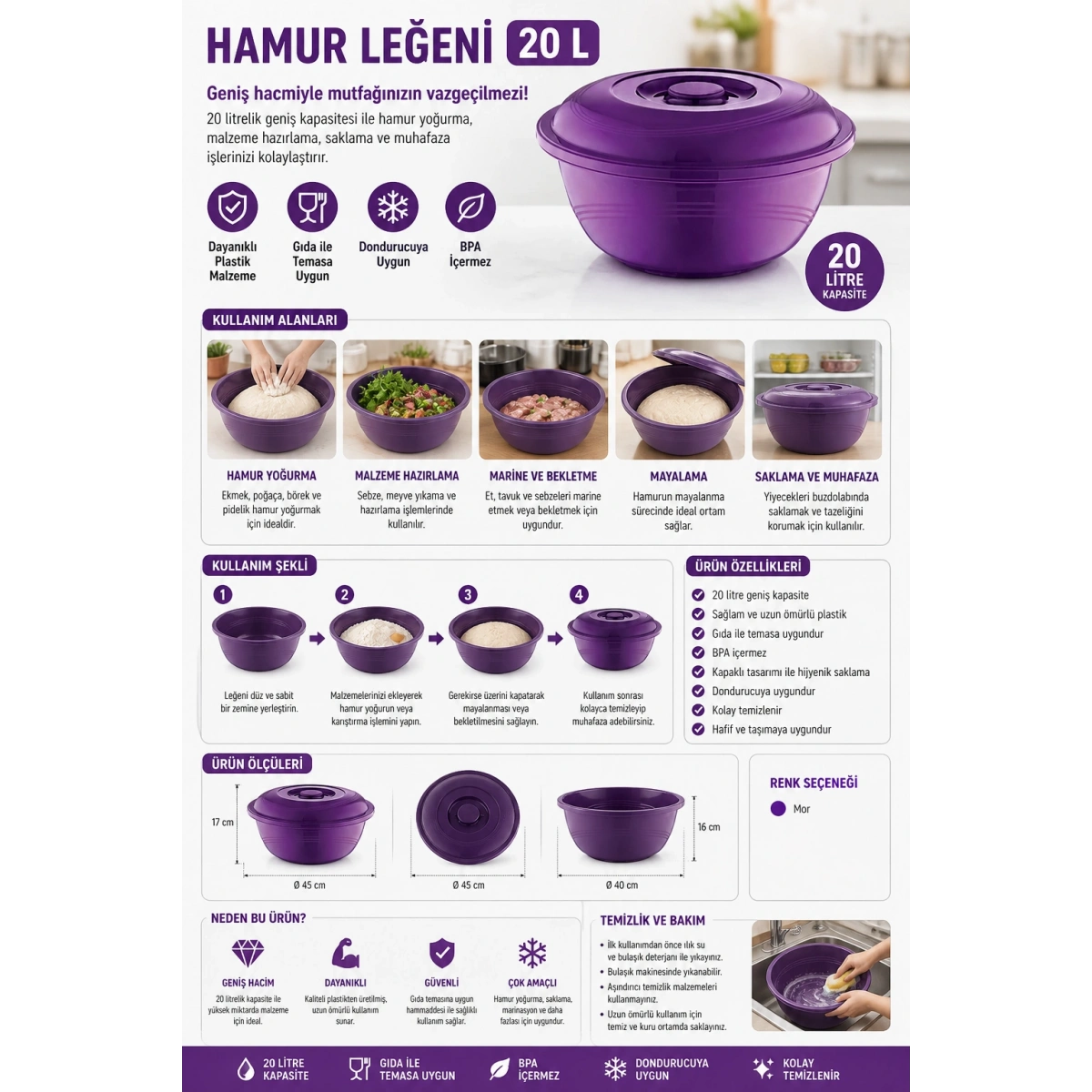 Hamur Leğeni 20 L