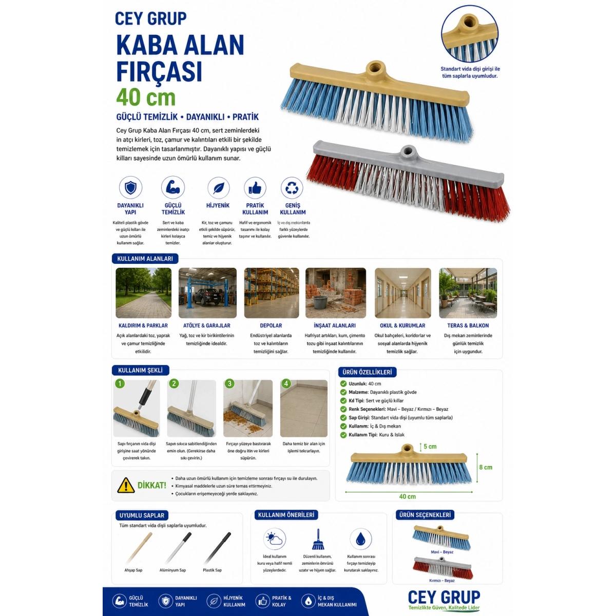 Cey Grup Kaba Alan Fırçası 40 cm