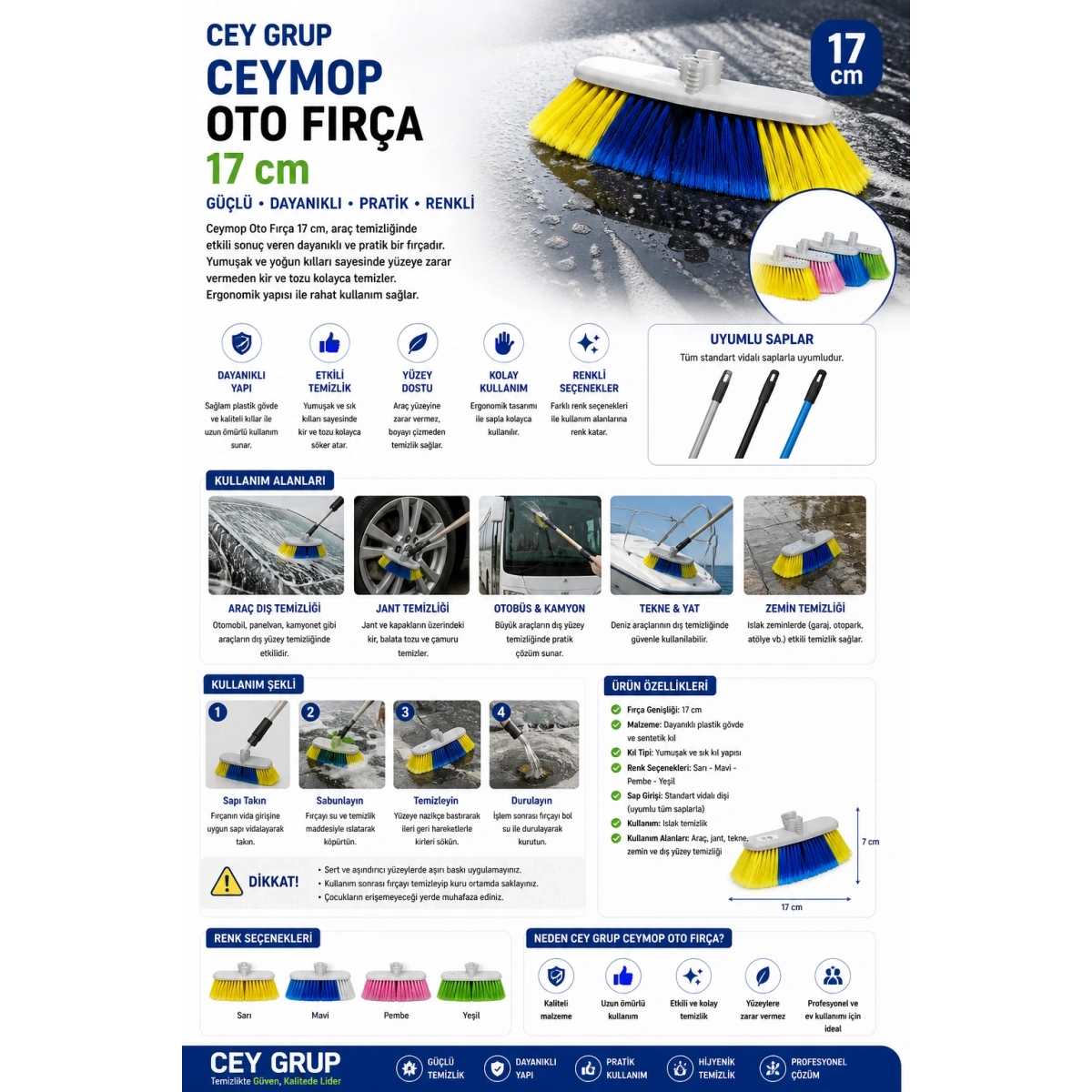 Ceymop Oto Fırça 17 cm
