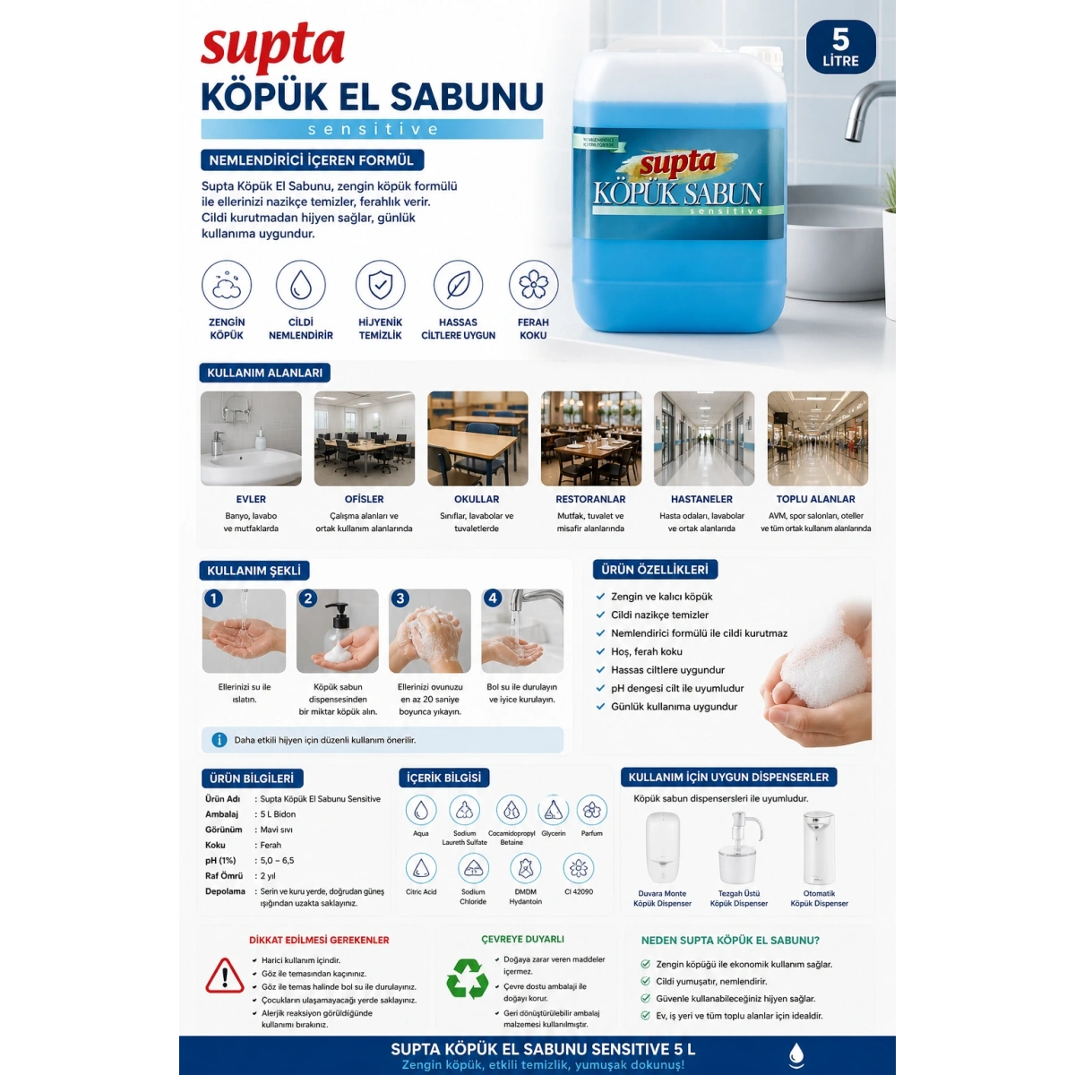Supta Köpük El Sabunu 5 L