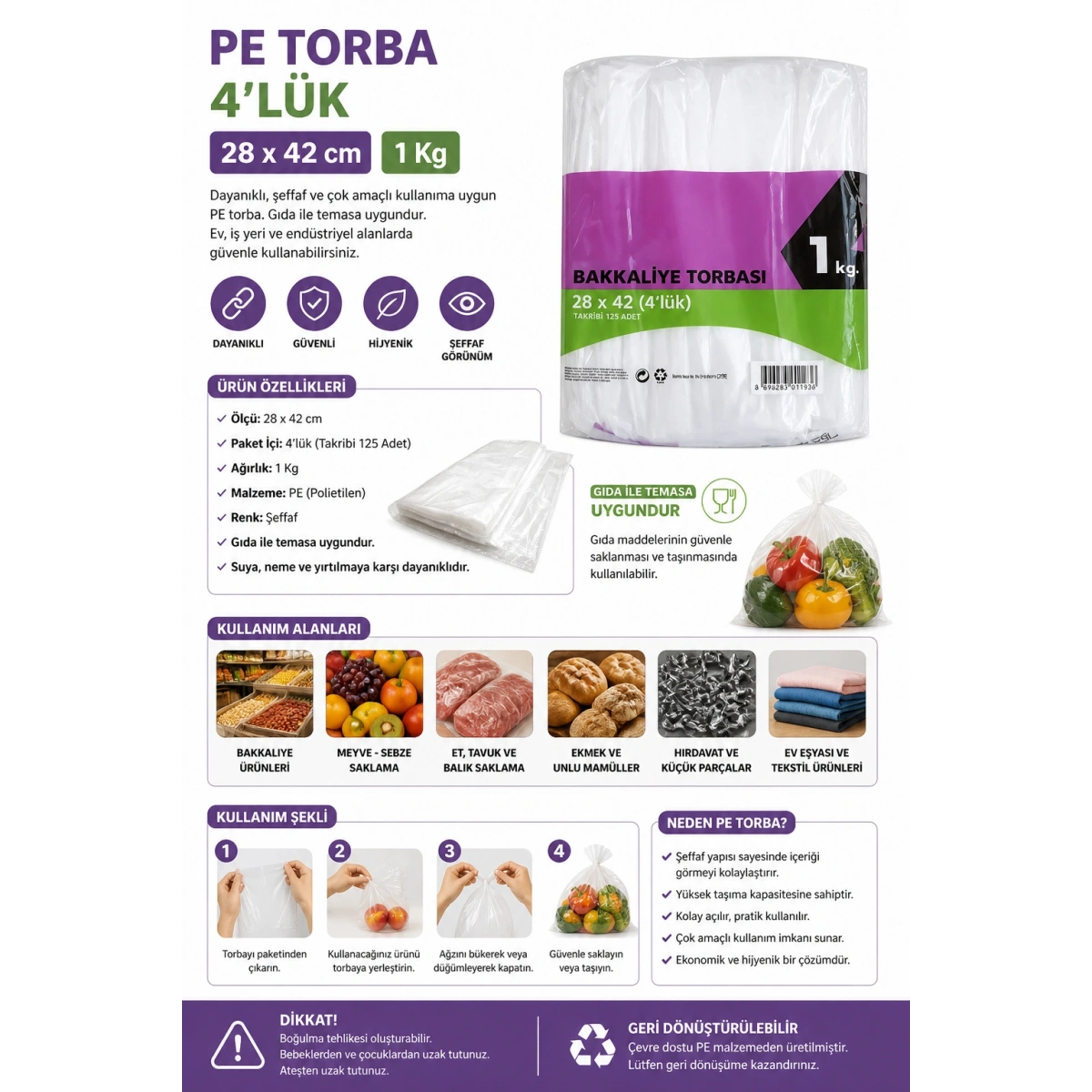 Pe Torba 4lük 28*42 cm 1 kg