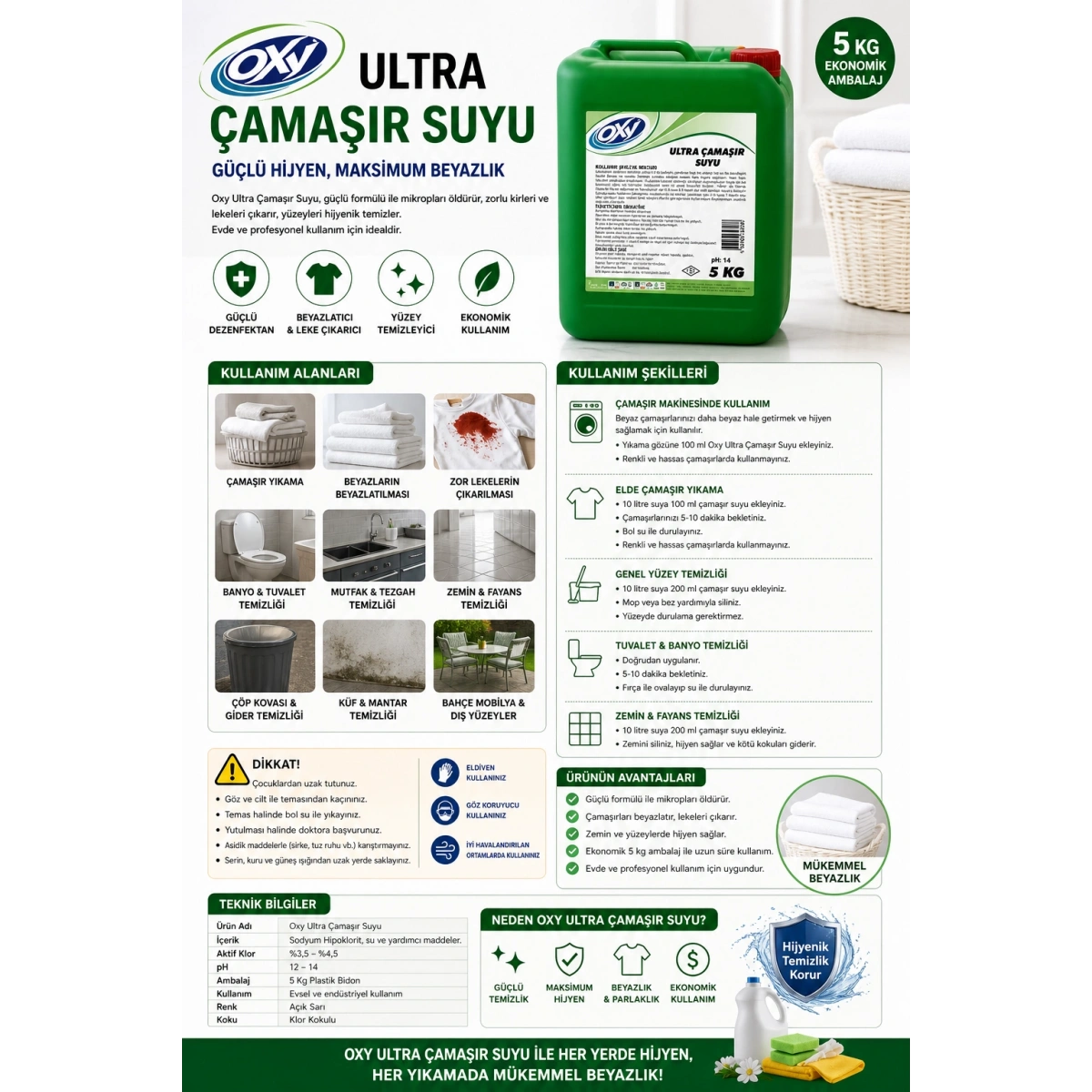 Oxy Ultra Çamaşır Suyu 5 kg