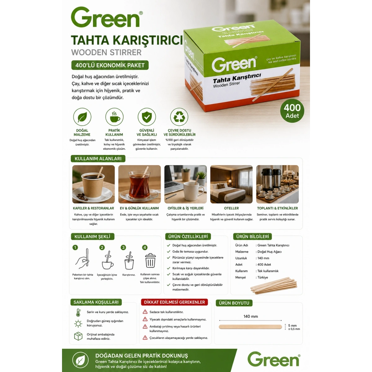 Green Tahta Karıştırıcı 400lü