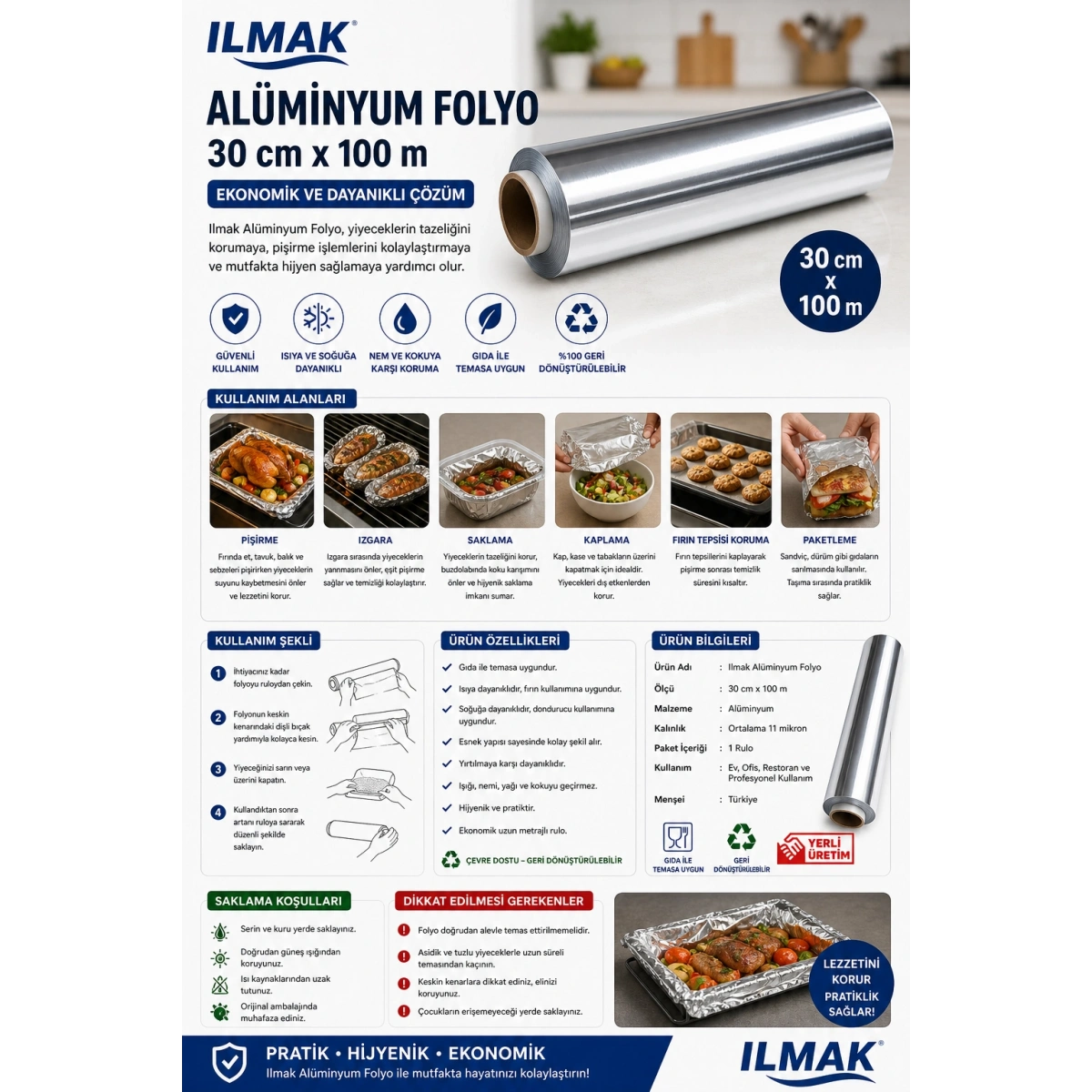 Ilmak Alüminyum Folyo 30*100 m