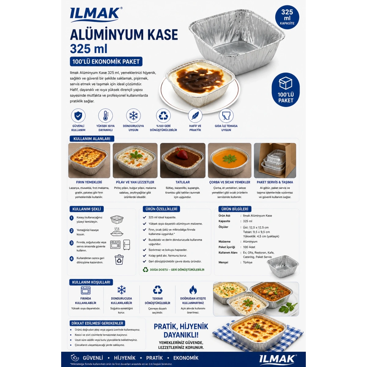 Ilmak Alüminyum Kase 325 ml 100lü
