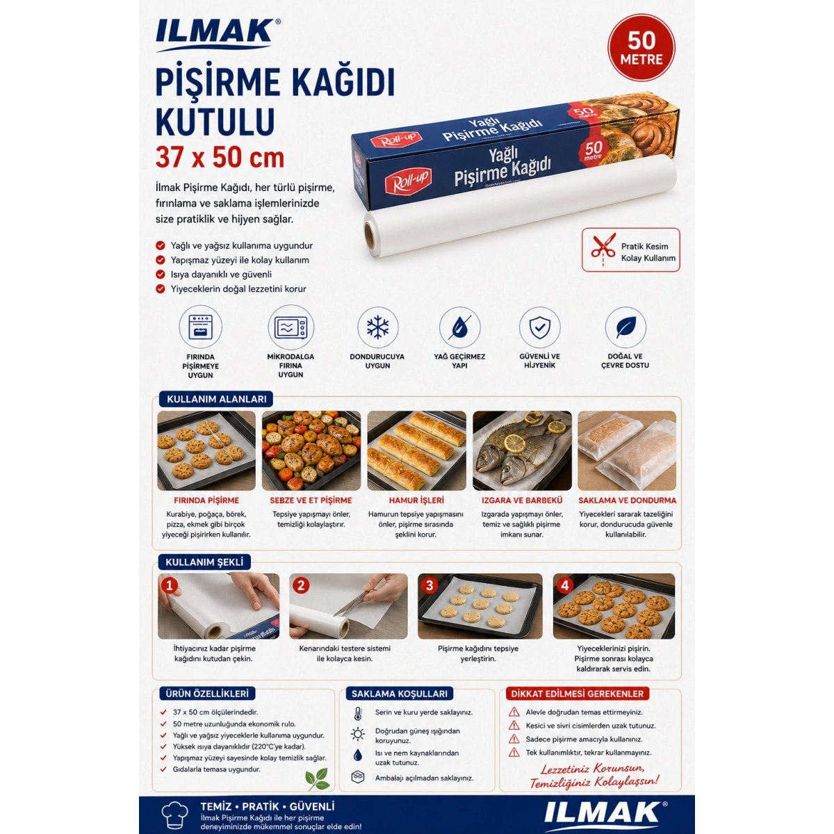 Ilmak Pişirme Kağıdı Kutulu 37x50 cm
