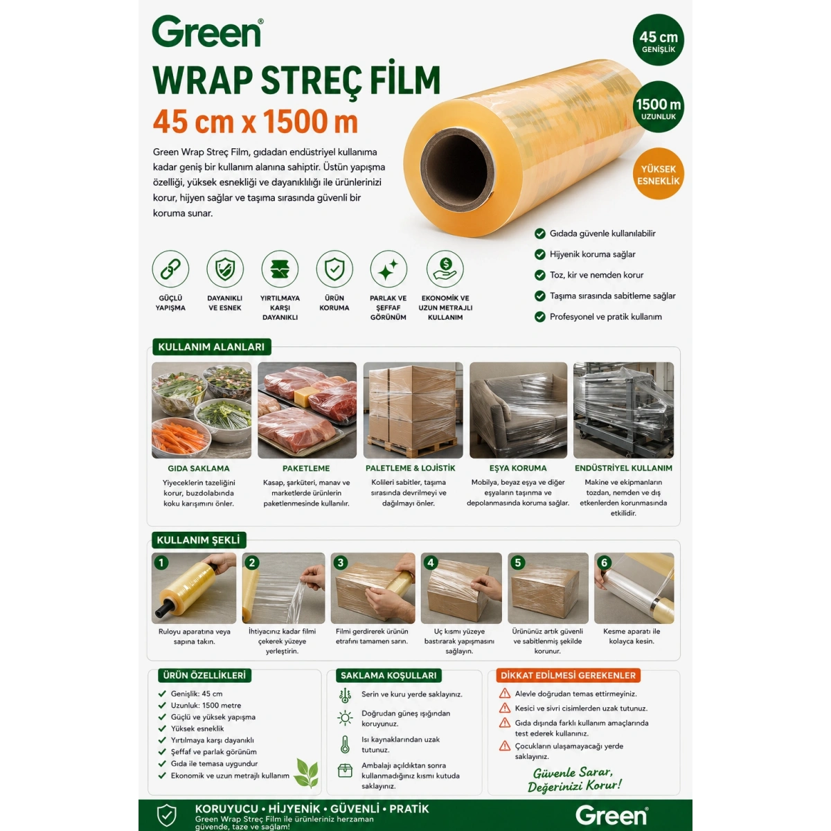 Green Wrap Streç Film 45x1500