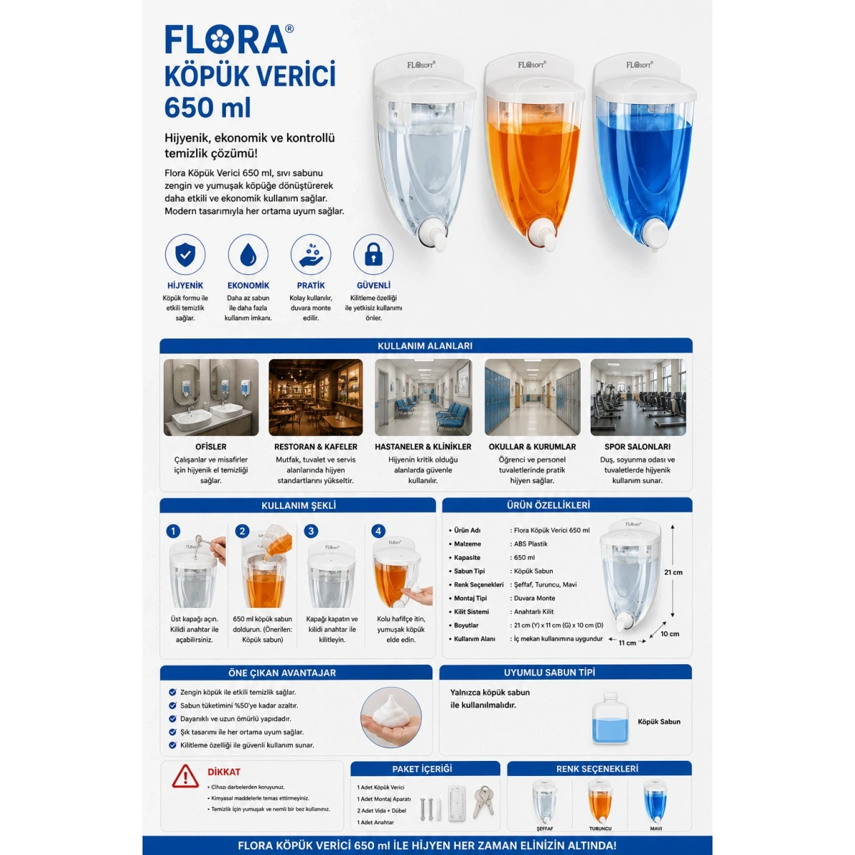 Flora Köpük Verici 650 ml