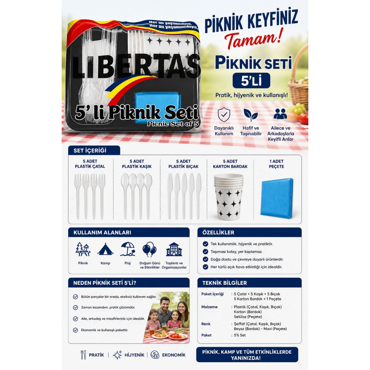 Piknik Seti 5li