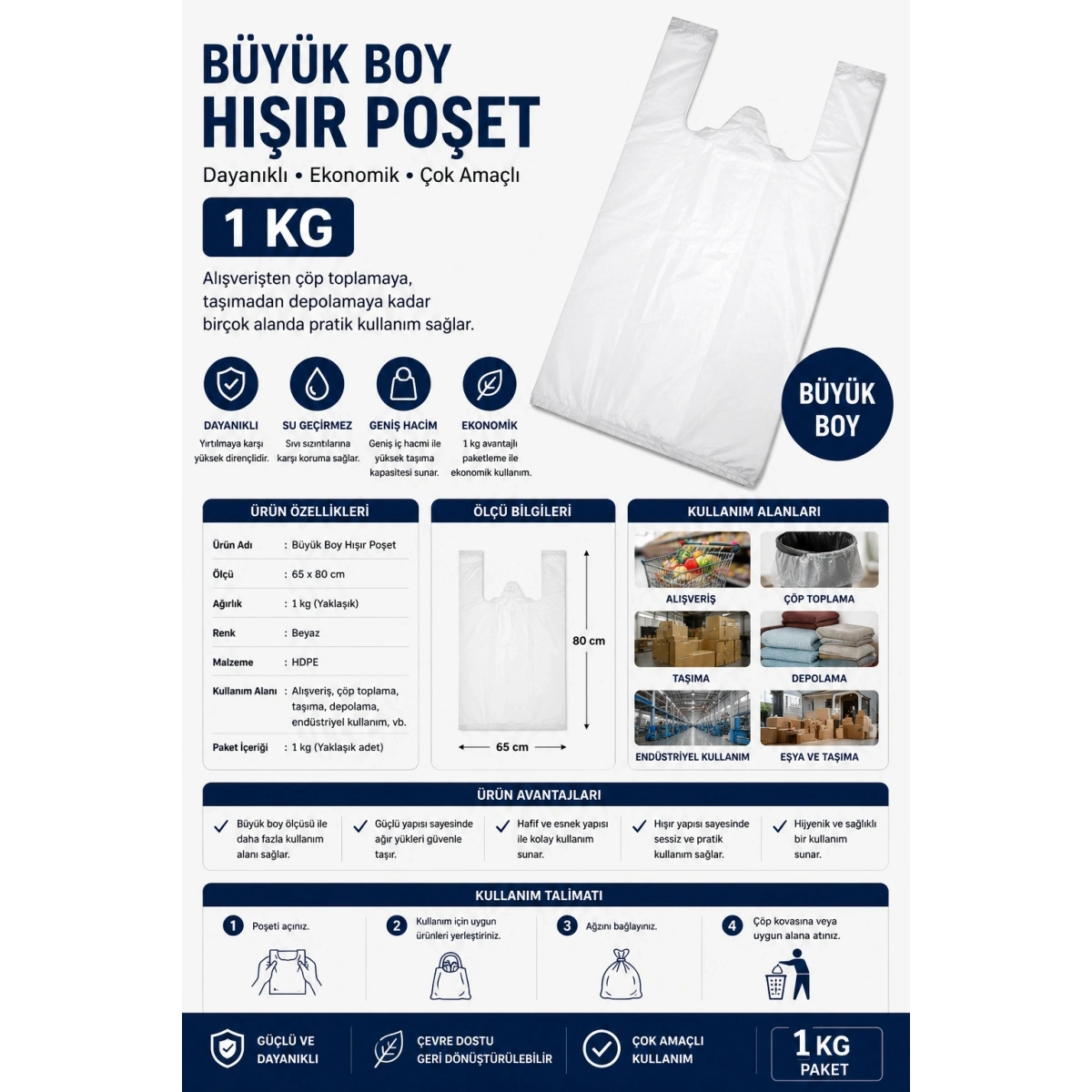 Büyük Boy Hışır Poşet 1 kg
