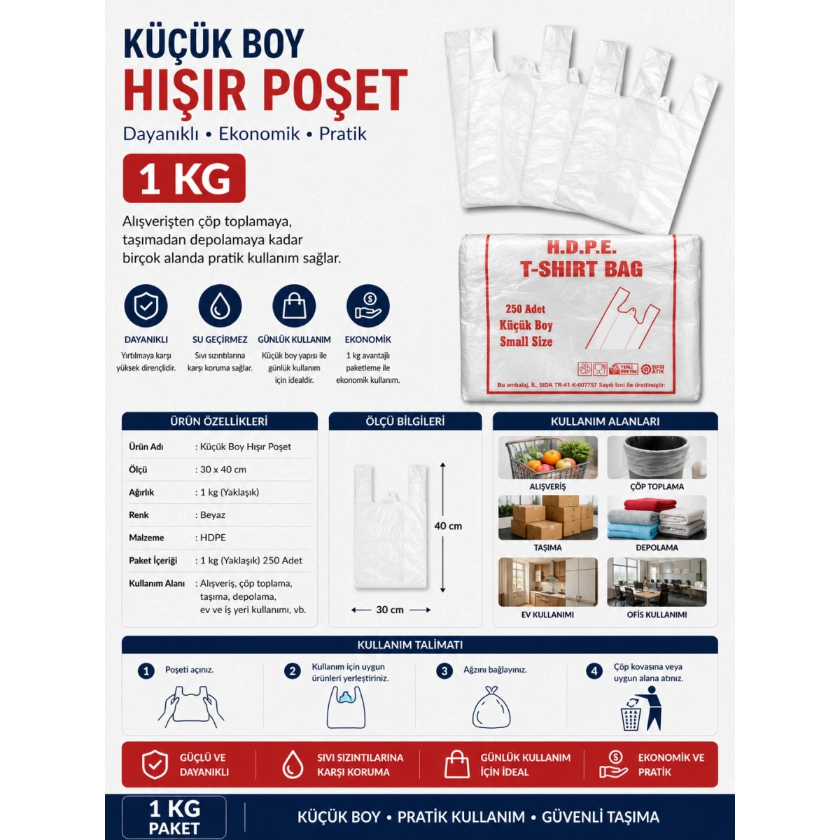 Küçük Boy Hışır Poşet 1 kg