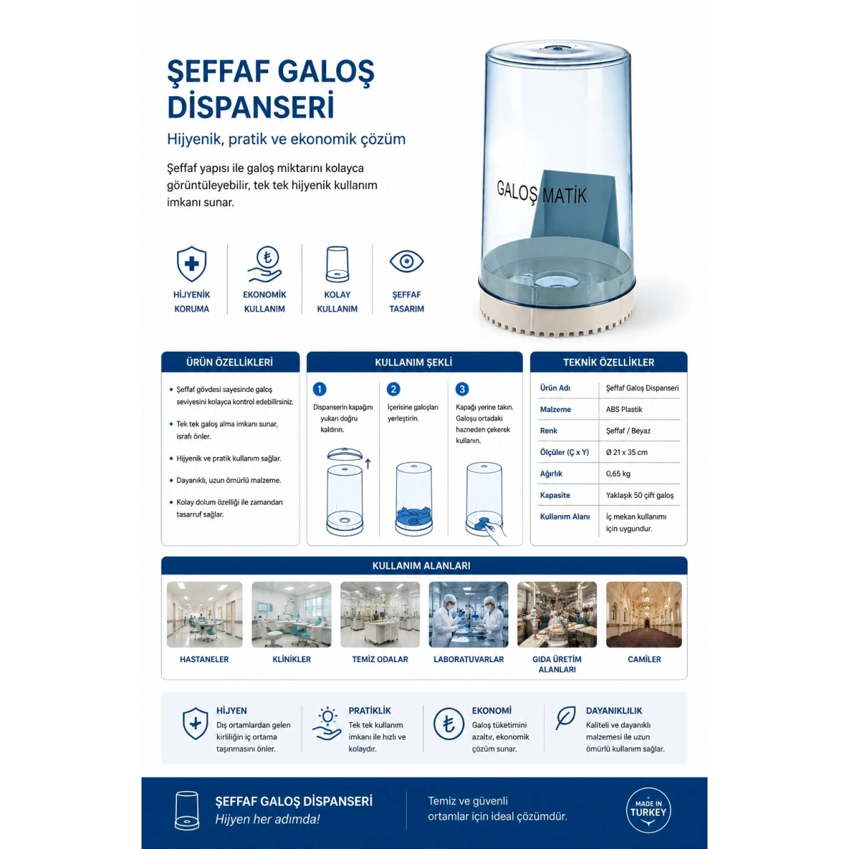 Şeffaf Galoş Dispanseri