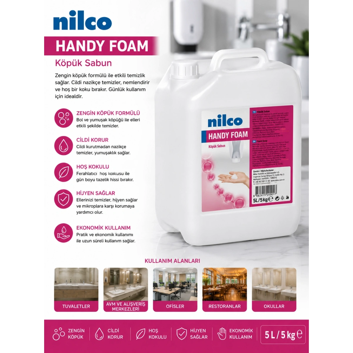 Nilco 32002083 Handy Foam Köpük Sabun 5 lt