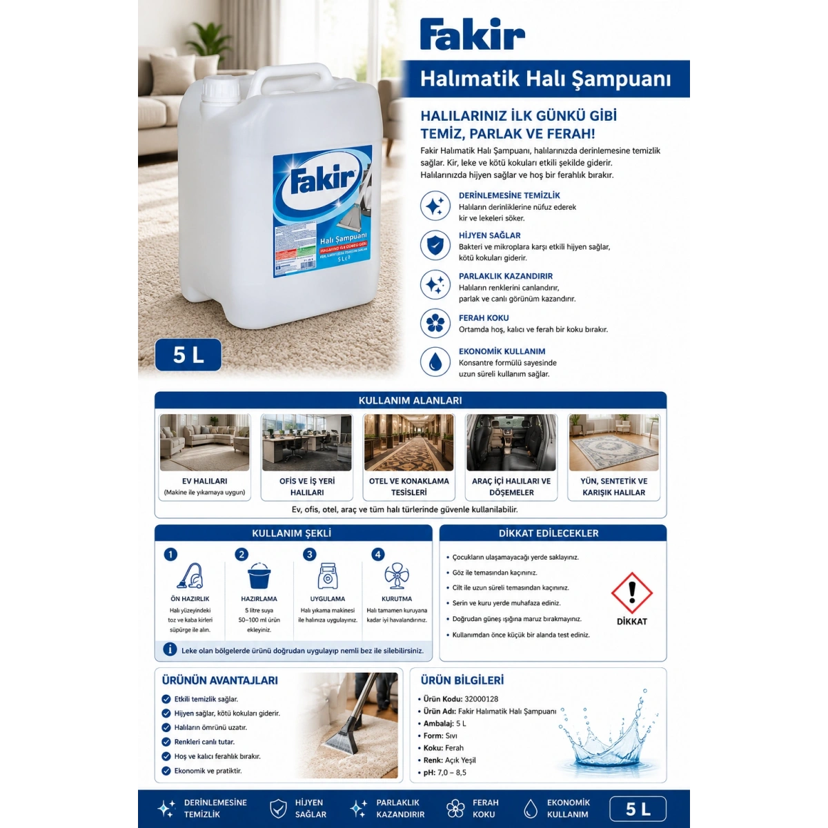 Fakir 32000128 Halımatik Halı Şampuanı 5 lt