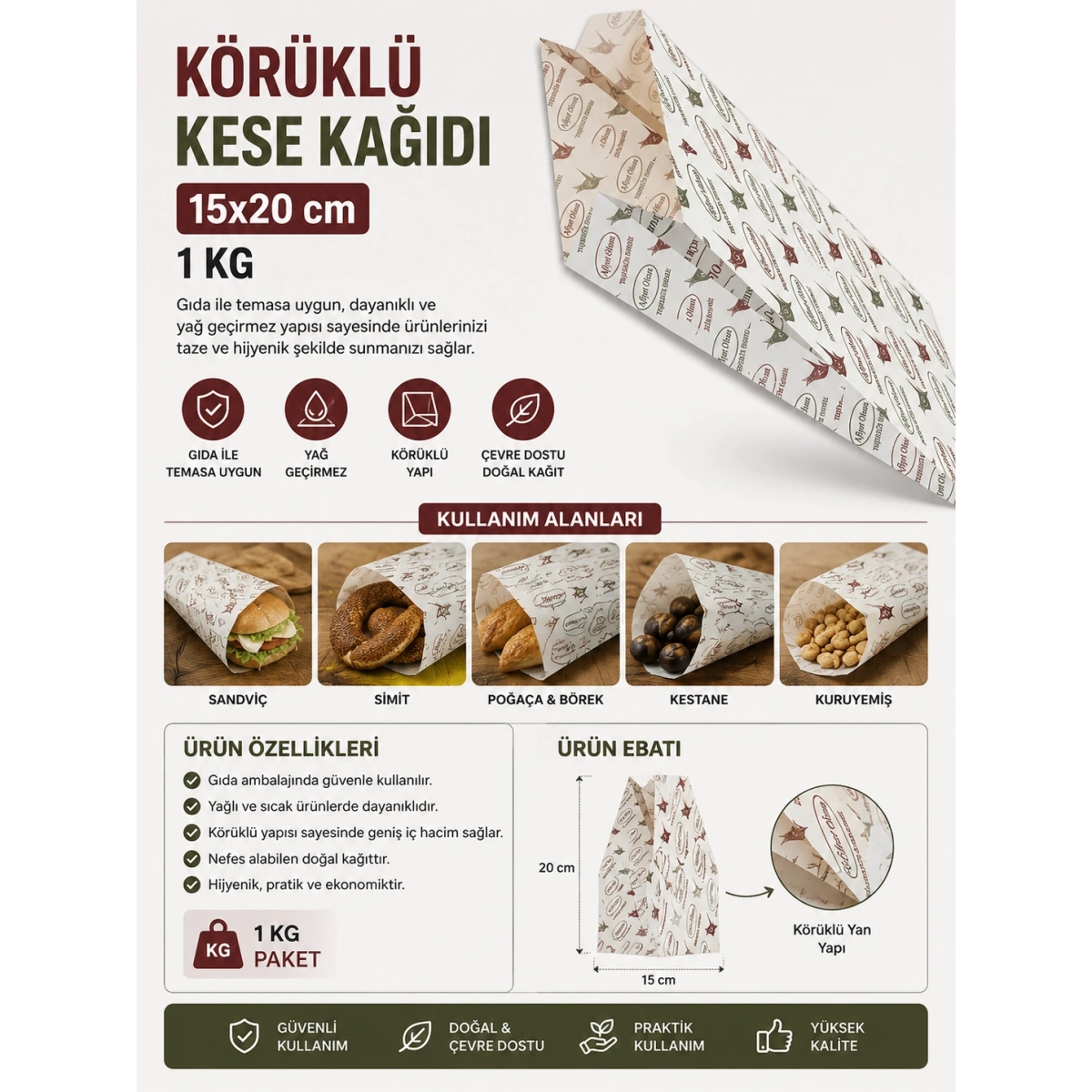 Körüklü Kese Kağıdı 15x20 cm 1 kg