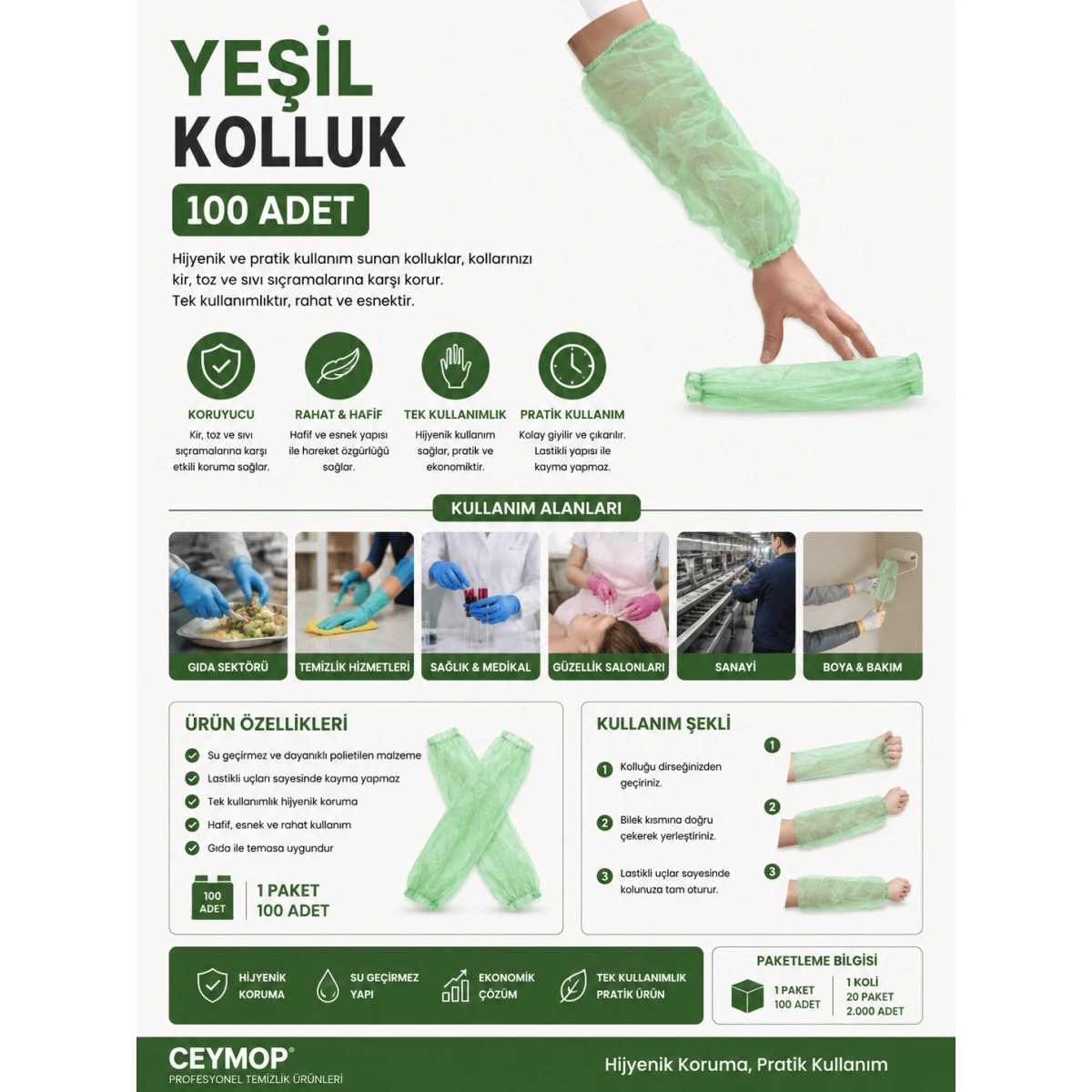 Yeşil Kolluk 100 Adet
