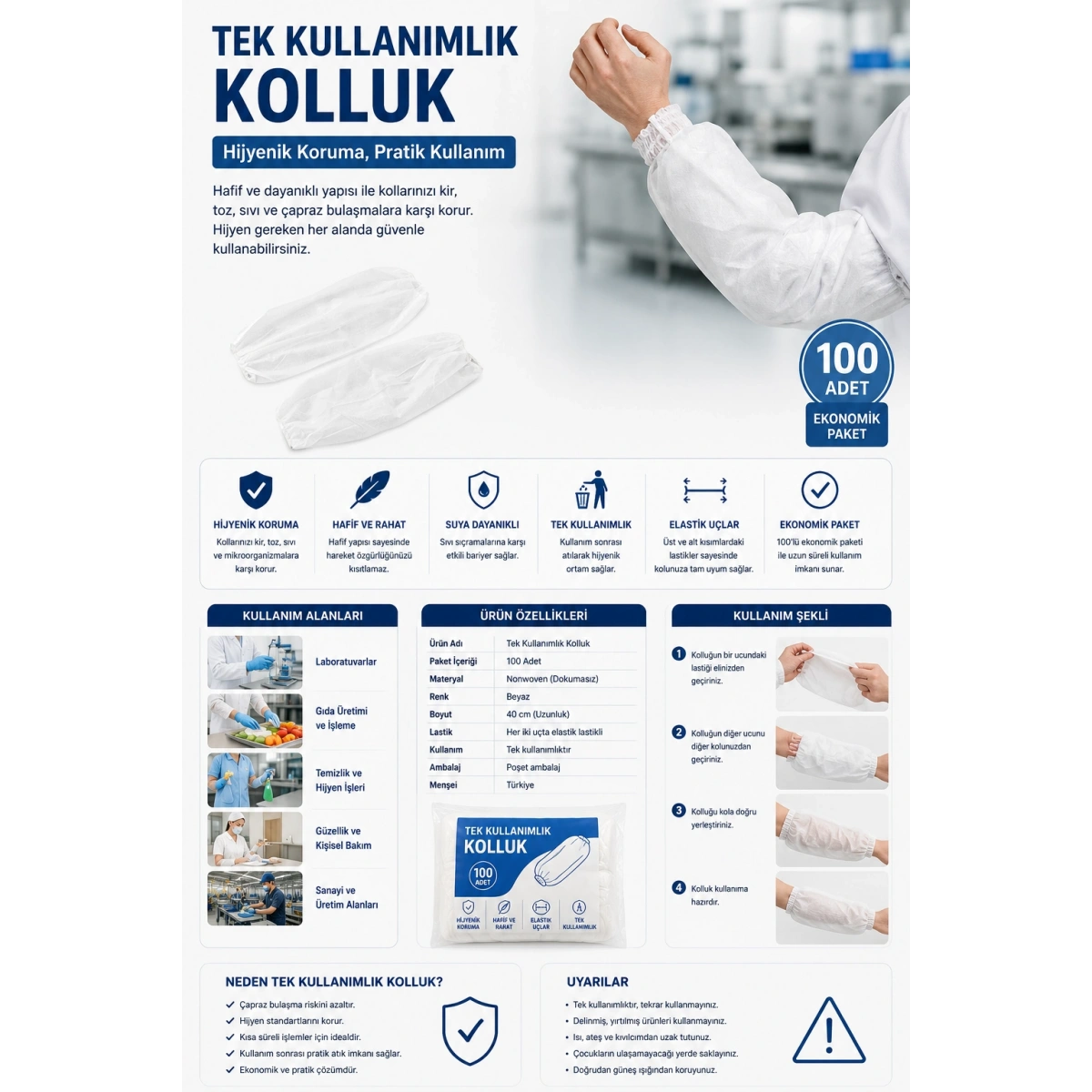 Tek Kullanımlık Kolluk 100lü