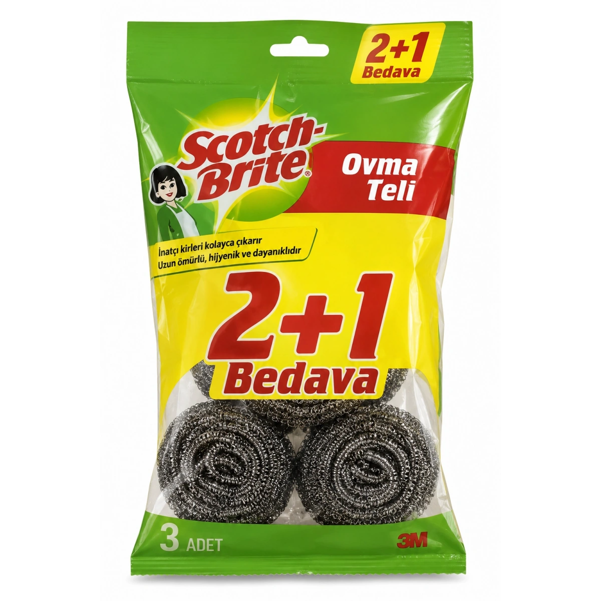Scotchbrite Paslanmaz Çelik Bulaşık Teli 3lü