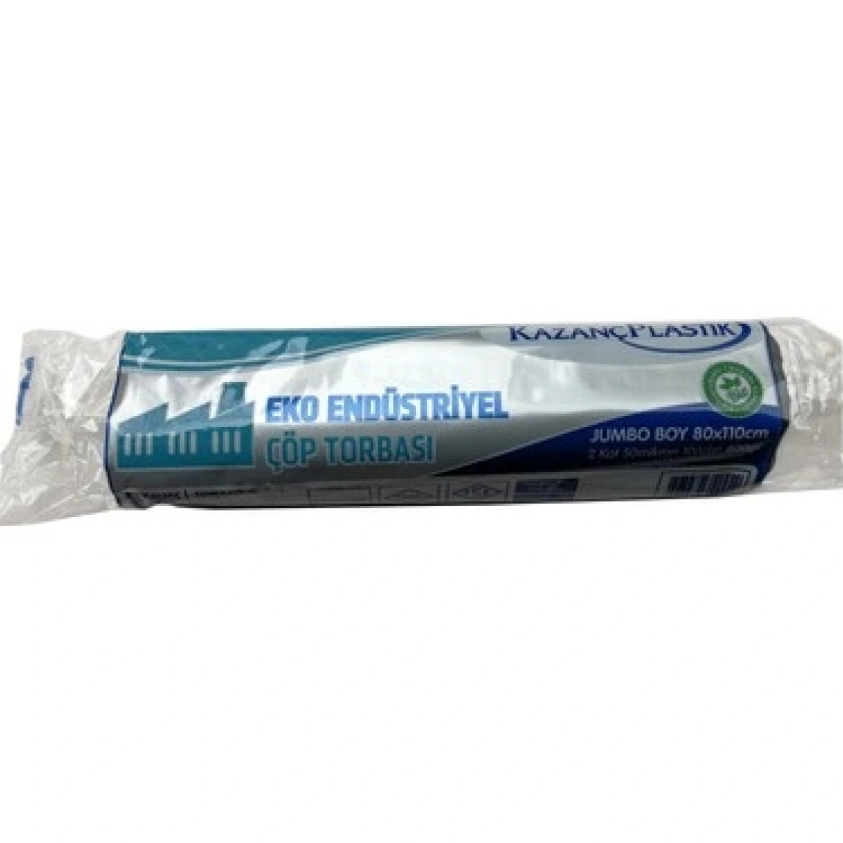 Kazanç Plastik Eko End. Jumbo Boy 80x110 10lu 20 Rulo Çöp Torbası Siyah