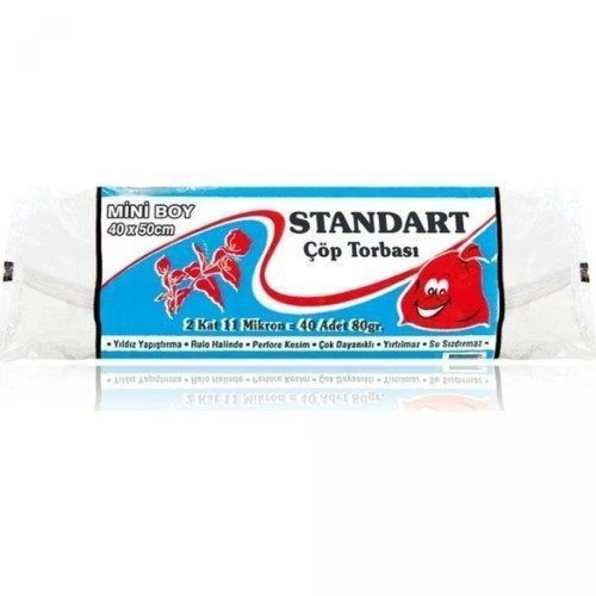 Kazanç Plastik Standart Mini Boy 40x50 Beyaz 40lı 50 Rulo