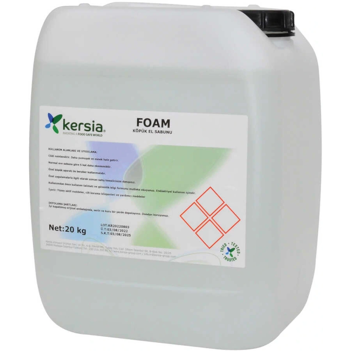 A.G Köpük El Sabunu Renksiz Kokusuz Foam F 20 Kg (Kersia)