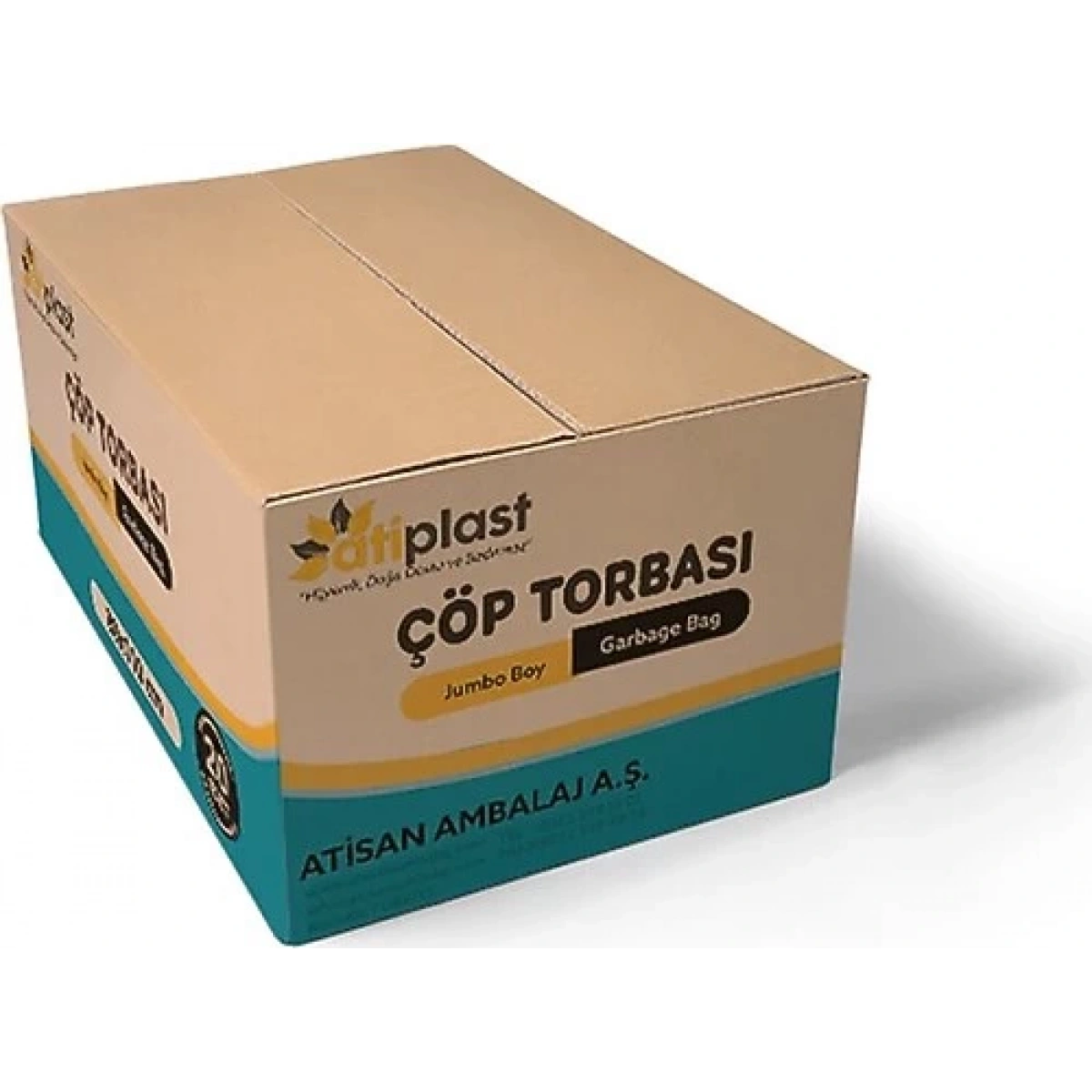 Atiplast SK007209 Jumbo Boy Siyah Çöp Torbası 20 Rulo, 80*110 cm, 500 gr