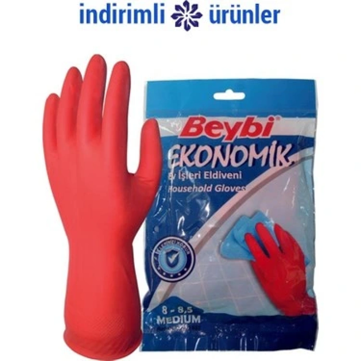 Bulaşık Eldiveni Kırmızı Beybi 8 (M)
