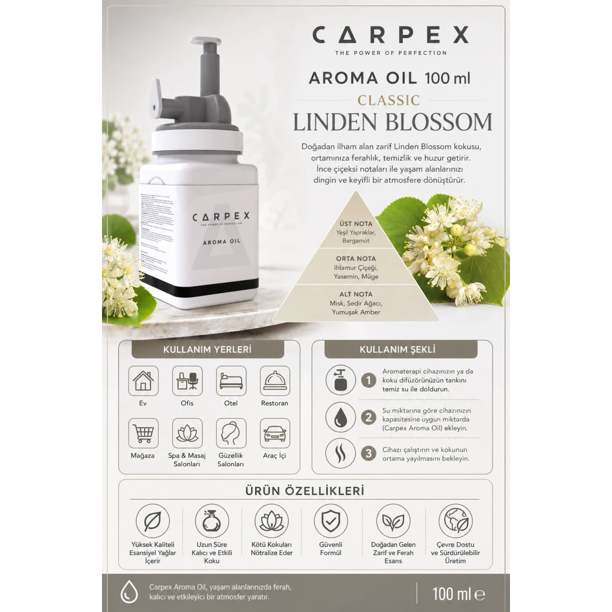 Carpex Aroma Oil 100 Mml Classic Lınden Blossom