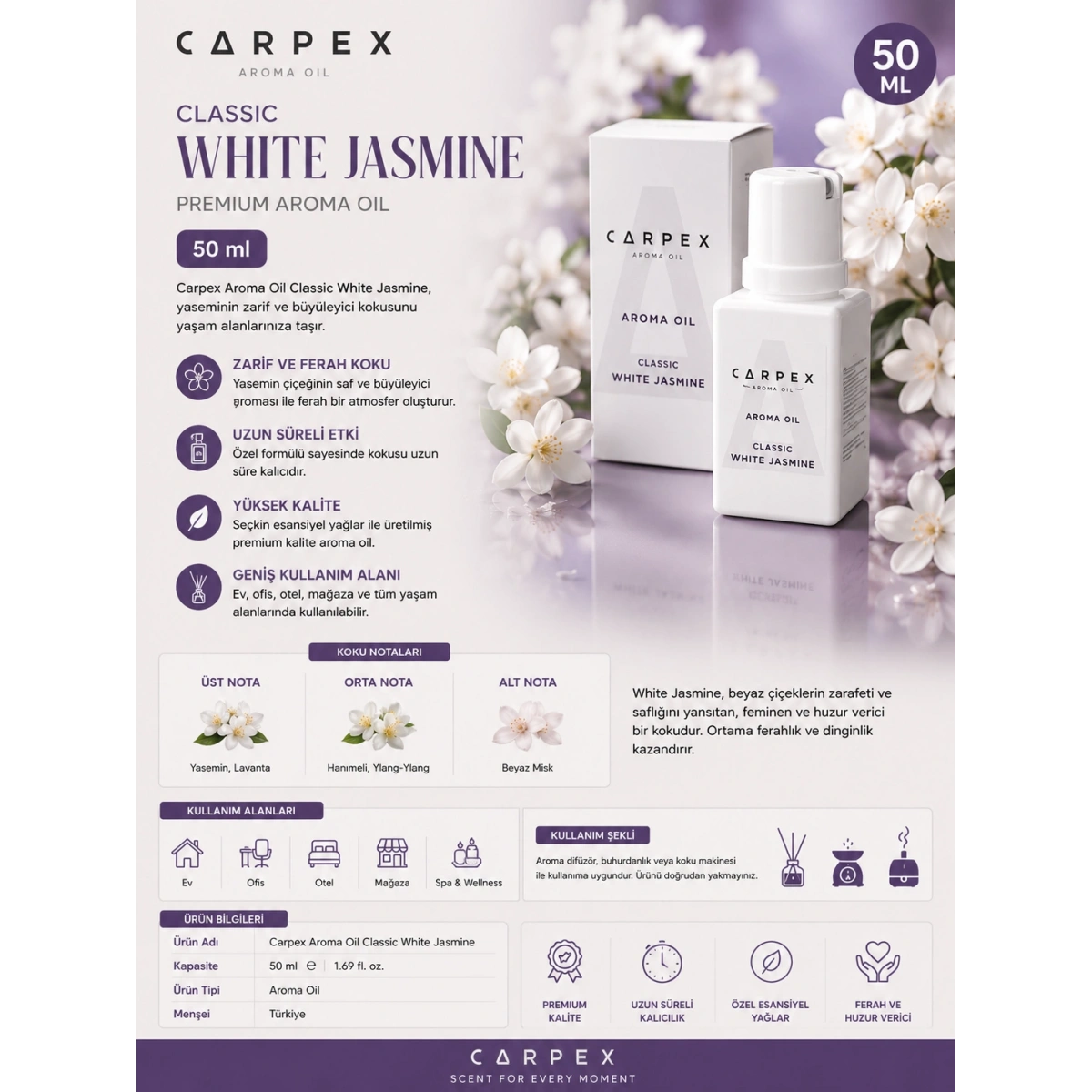 Carpex Aroma Oil 50 ml Classic White Jasmine