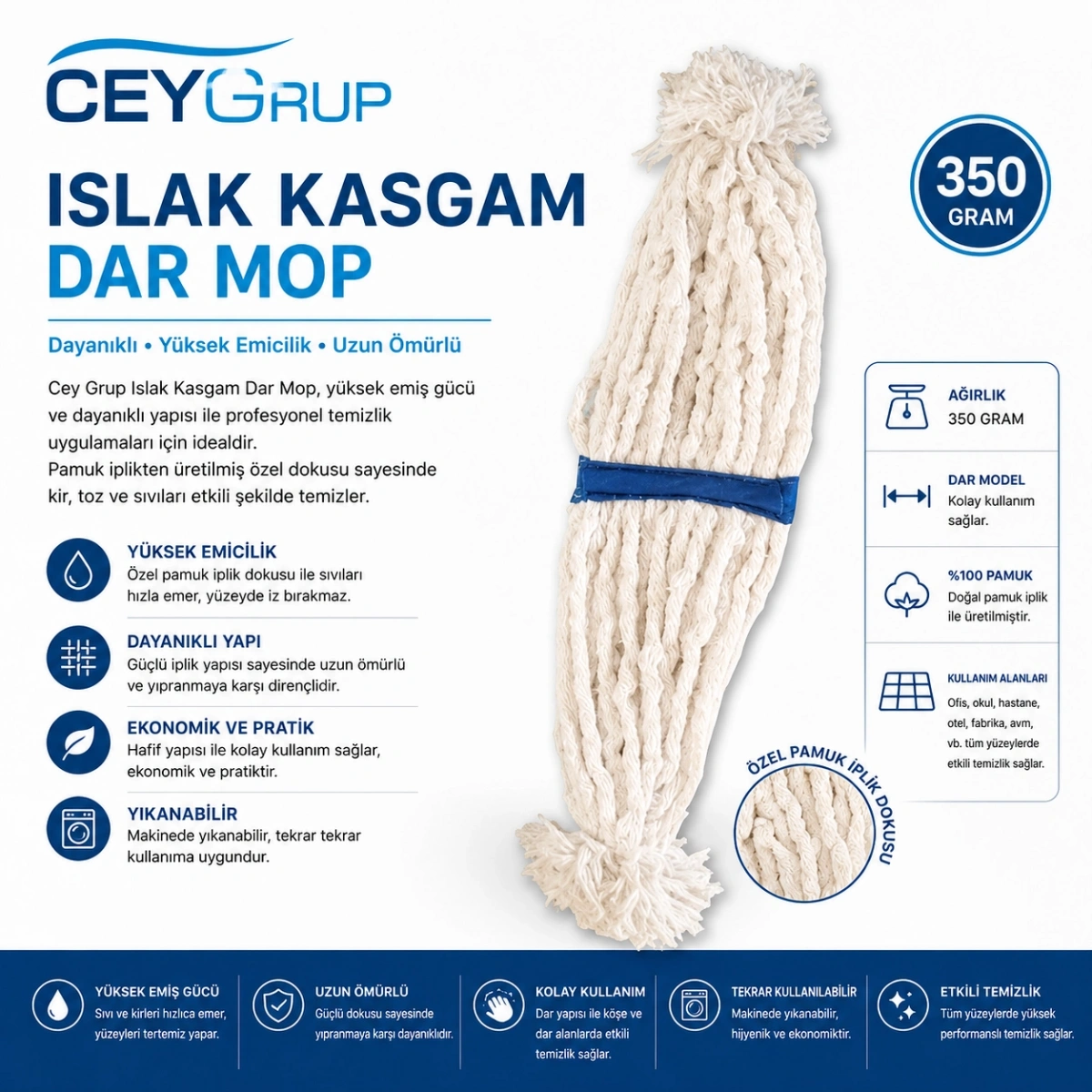 Cey Grup Islak Kasgam Dar Mop 350 Gr