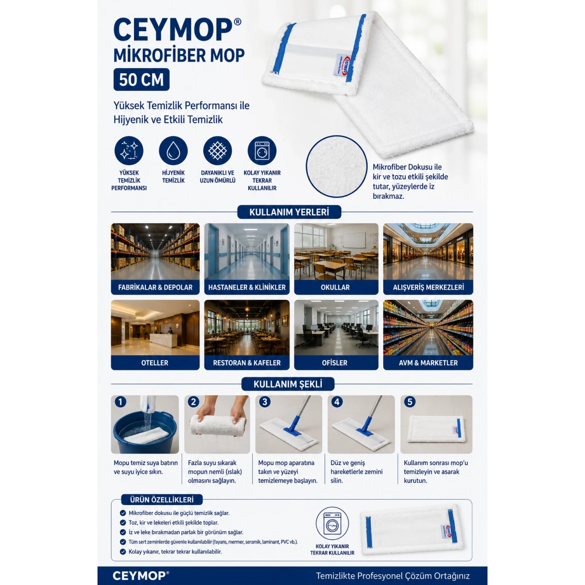 Ceymop Mikrofiber Mop 50 cm