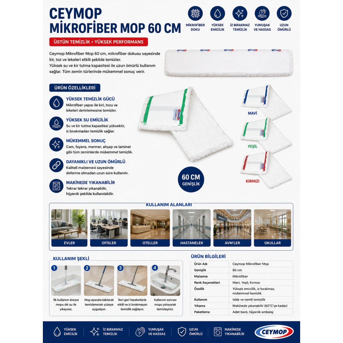 Ceymop Mikrofiber Mop 60 cm
