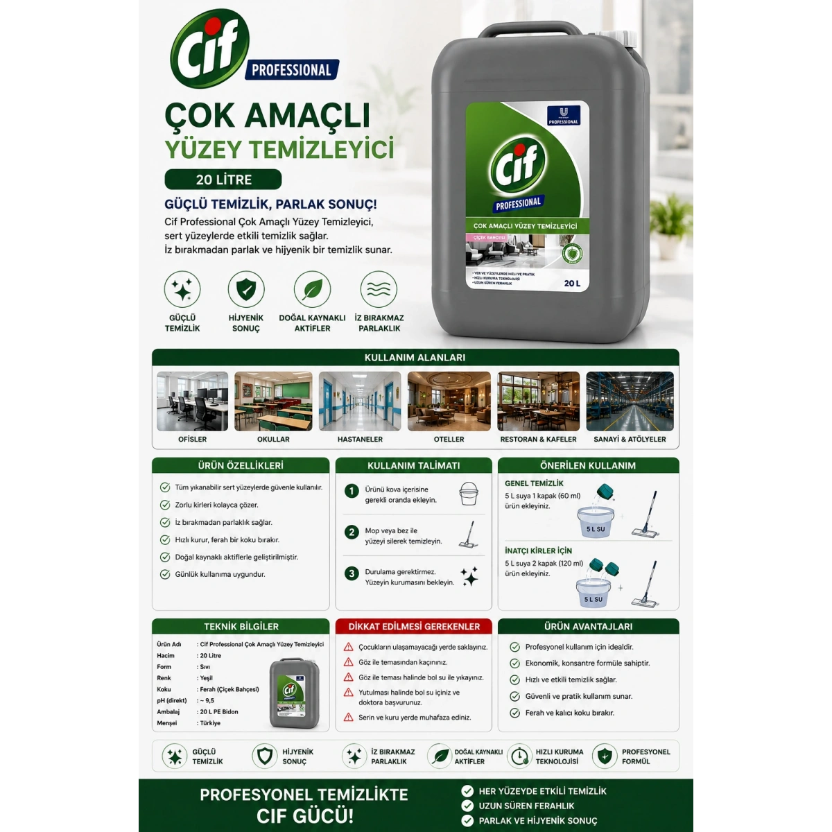 Cif Pro Yüzey Temizleyici 20 lt.