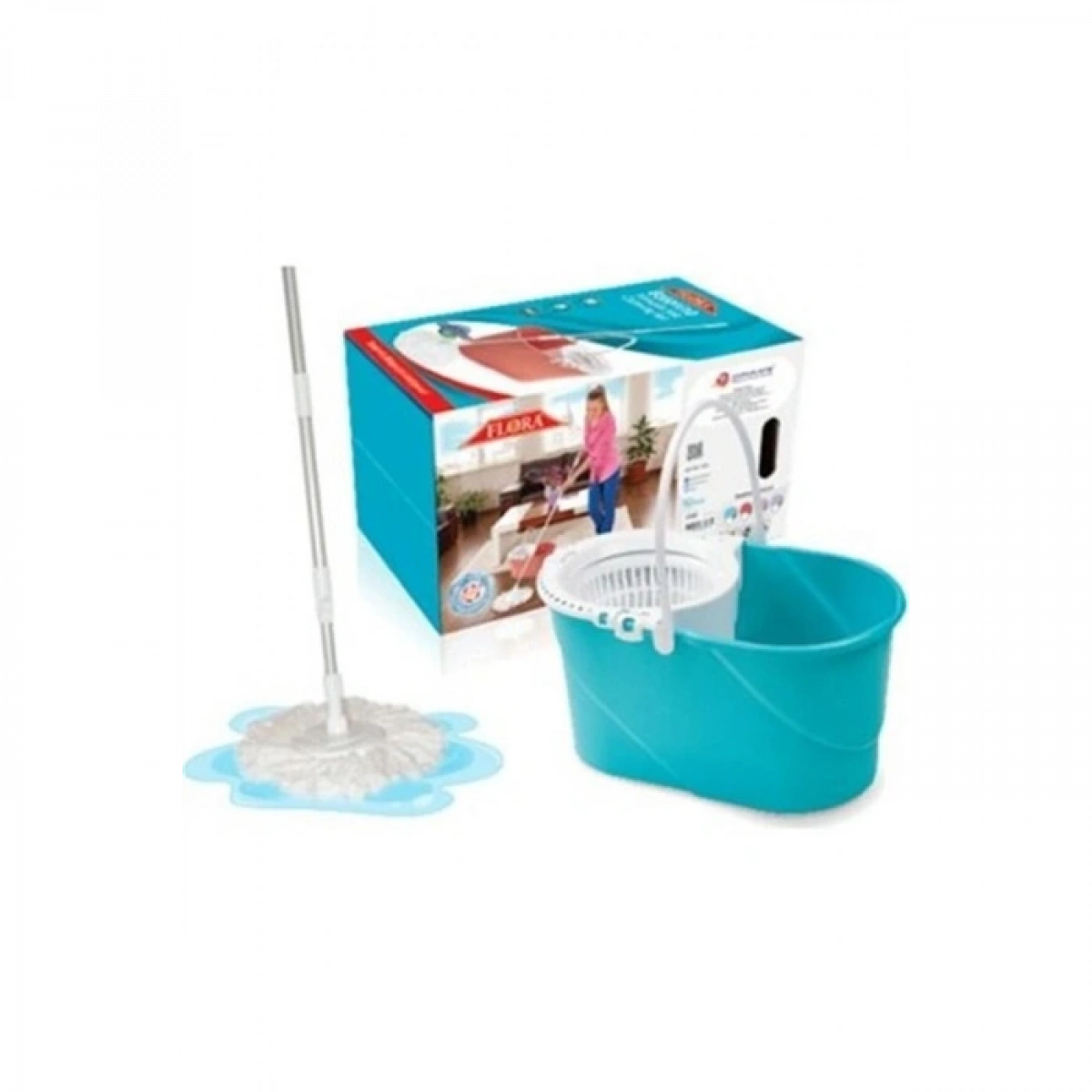 Flora Balerina Galvaniz Saplı Gri Temizlik Seti