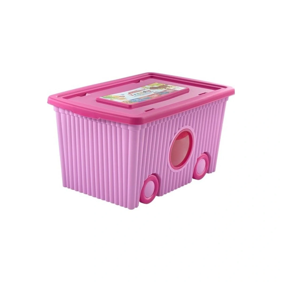 Flora Tekerlekli Oyuncak Kutusu 60 Lt Pembe