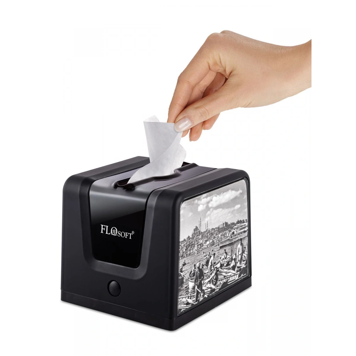 Flosoft Modern Masaüstü Peçetelik Siyah