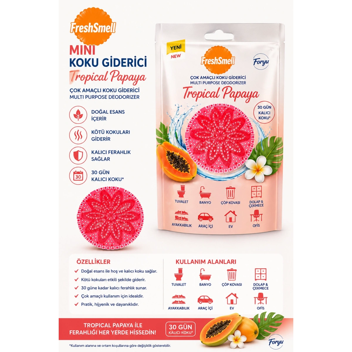 Foryu Fresh Smell Mini Koku Giderici Tropical Papaya