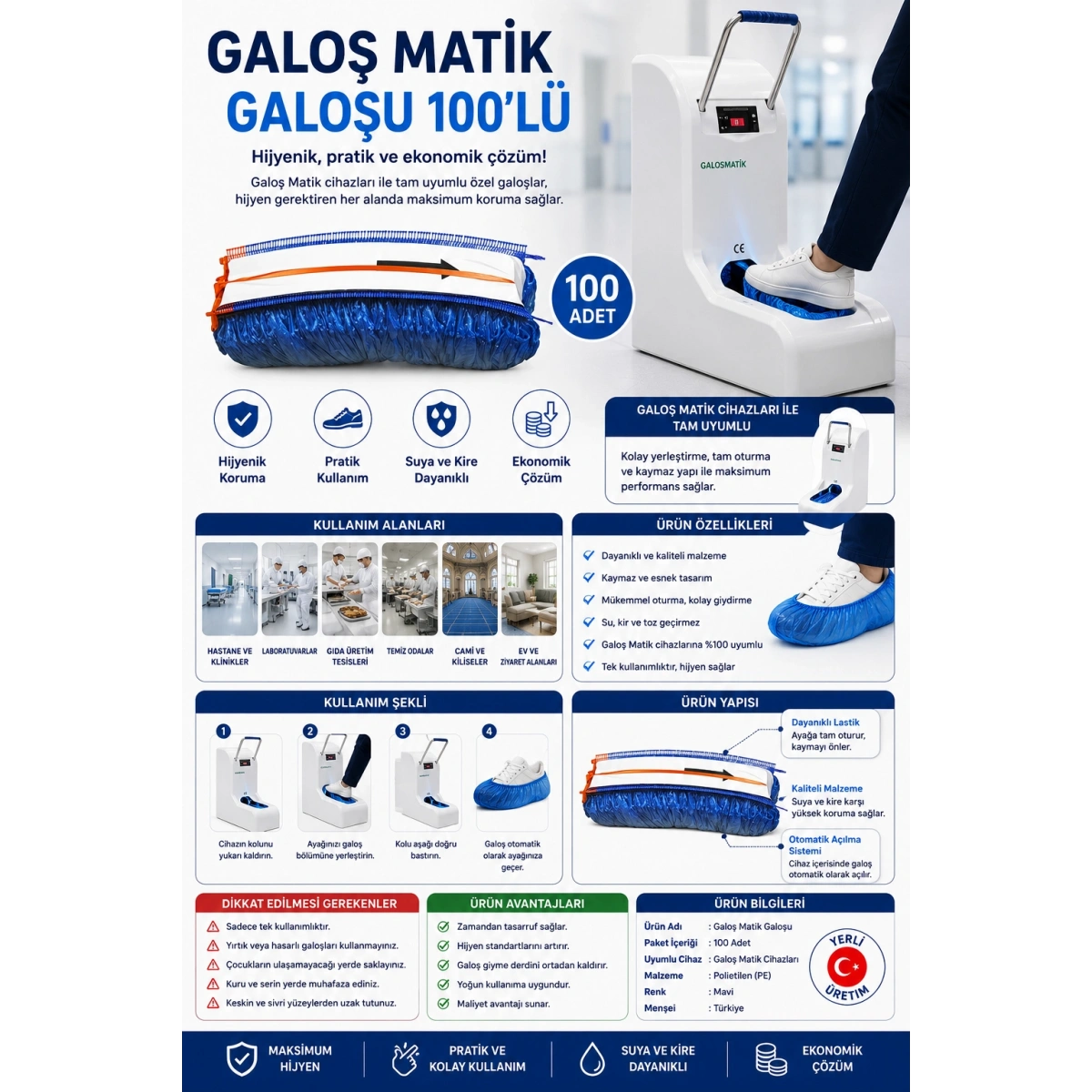 Galoş Matik Galoşu 100lü