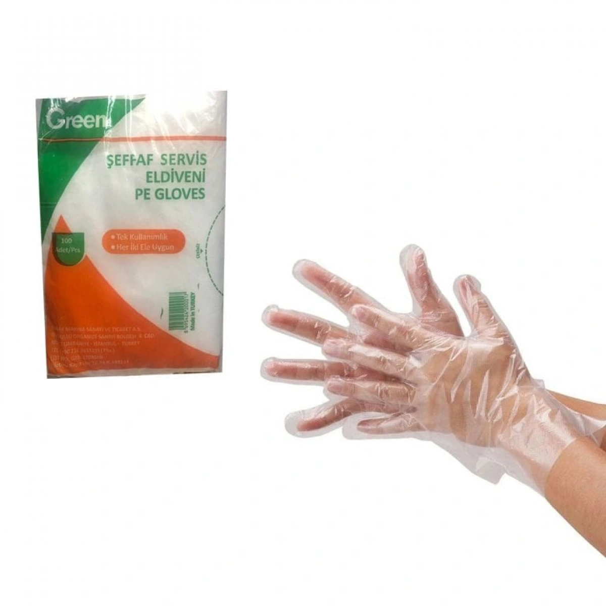 Green Naylon Şeffaf Eldiven 100 Lü