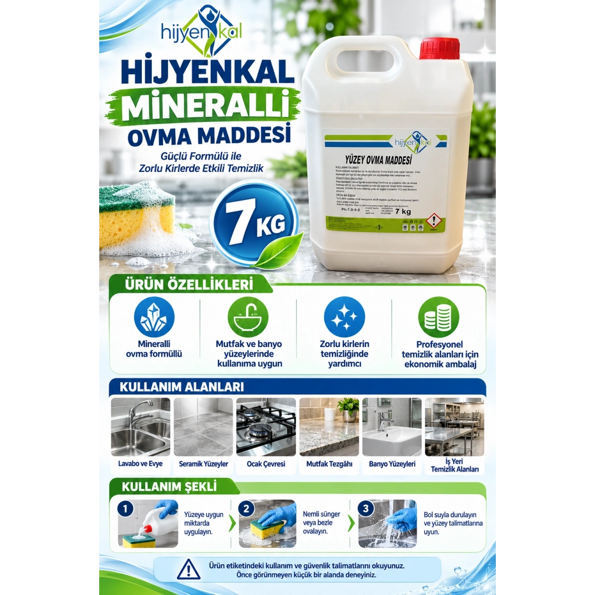 Hijyenkal  Mineralli Ovma Maddesi 7 kg