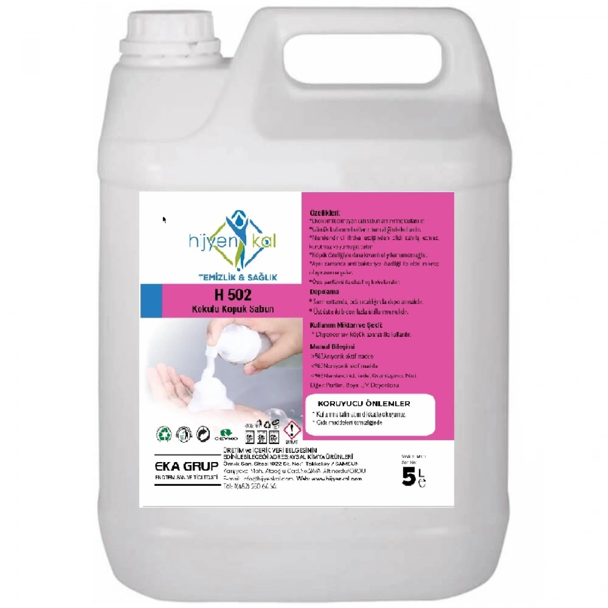 HİJYENKAL SIVI KÖPÜK SABUN H 502 (5 KG)