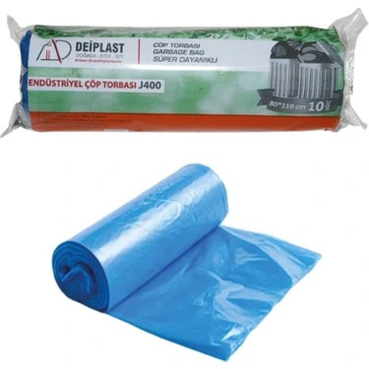 İrem Plastik 80*110 End. Çöp Torbası Jumbo 500 Gr Mavi (10*10 Rulo)