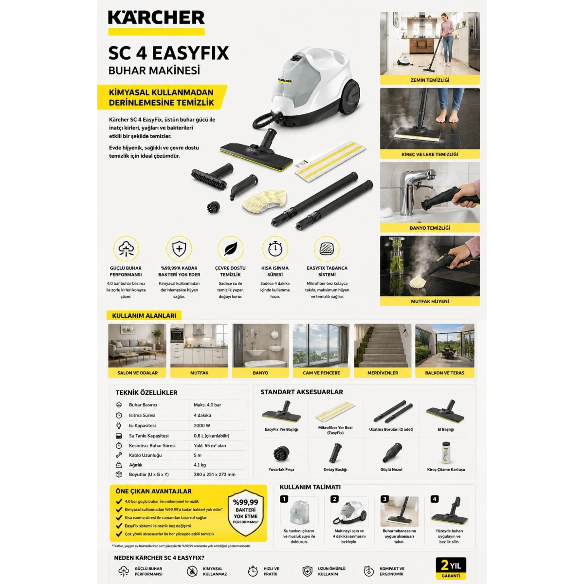 Karcher Sc 4 (1.512-630.0) Easyfix Eu Buhar Makinesi