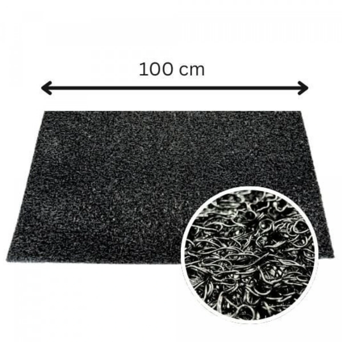 Kıvırcık Paspas 100 Cm 12Mm Siyah