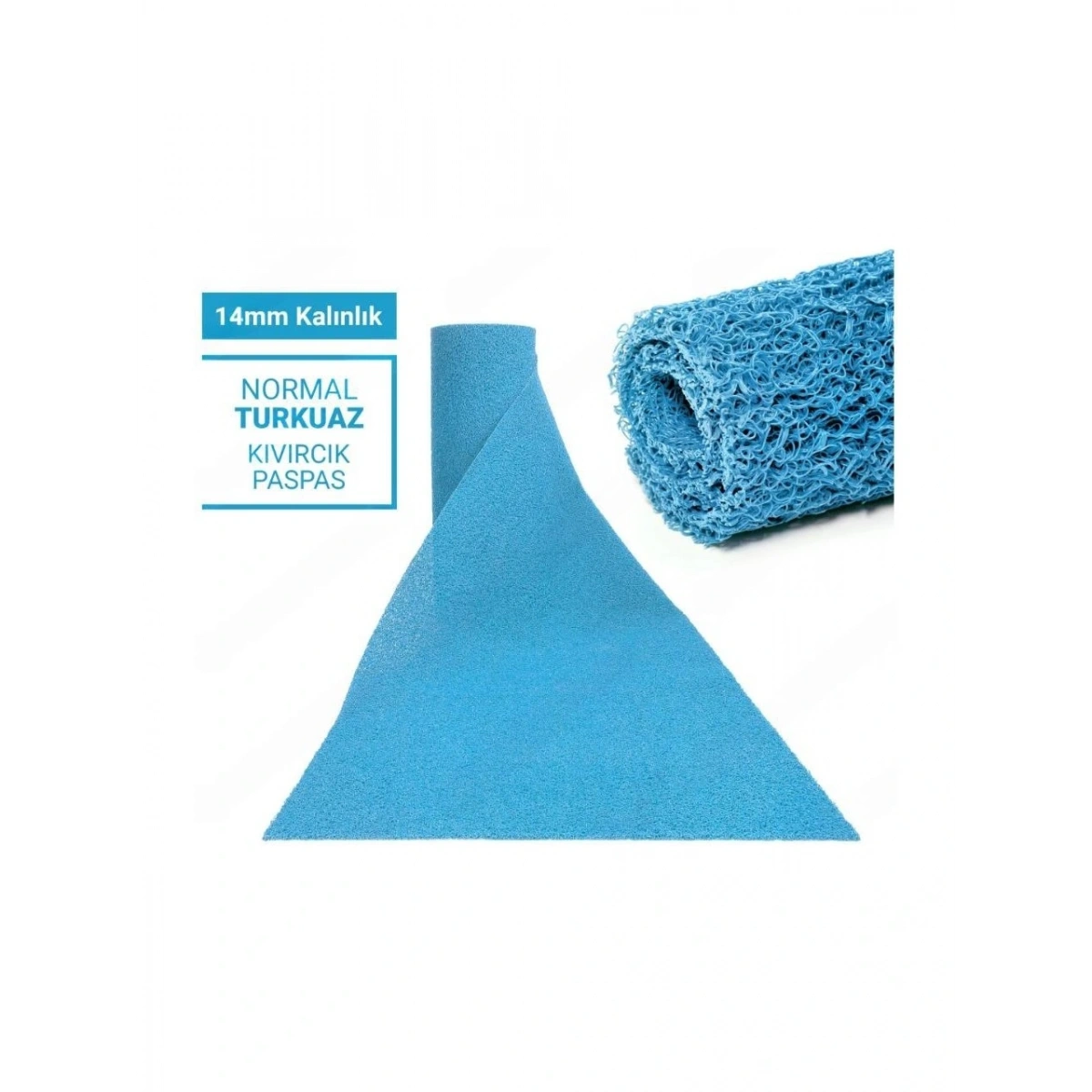 Kıvırcık Paspas 100 Cm 14Mm Turkuaz