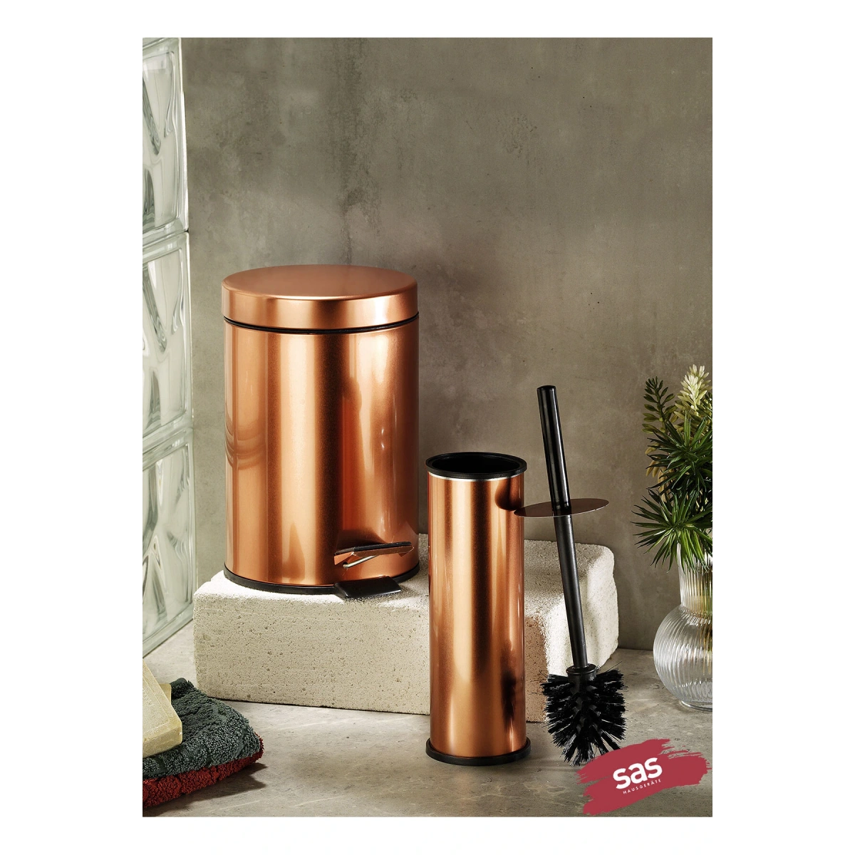 Krom Klozet Takımı (Wc Fırçası+Pedallı Kova) 994/304 Turuncu