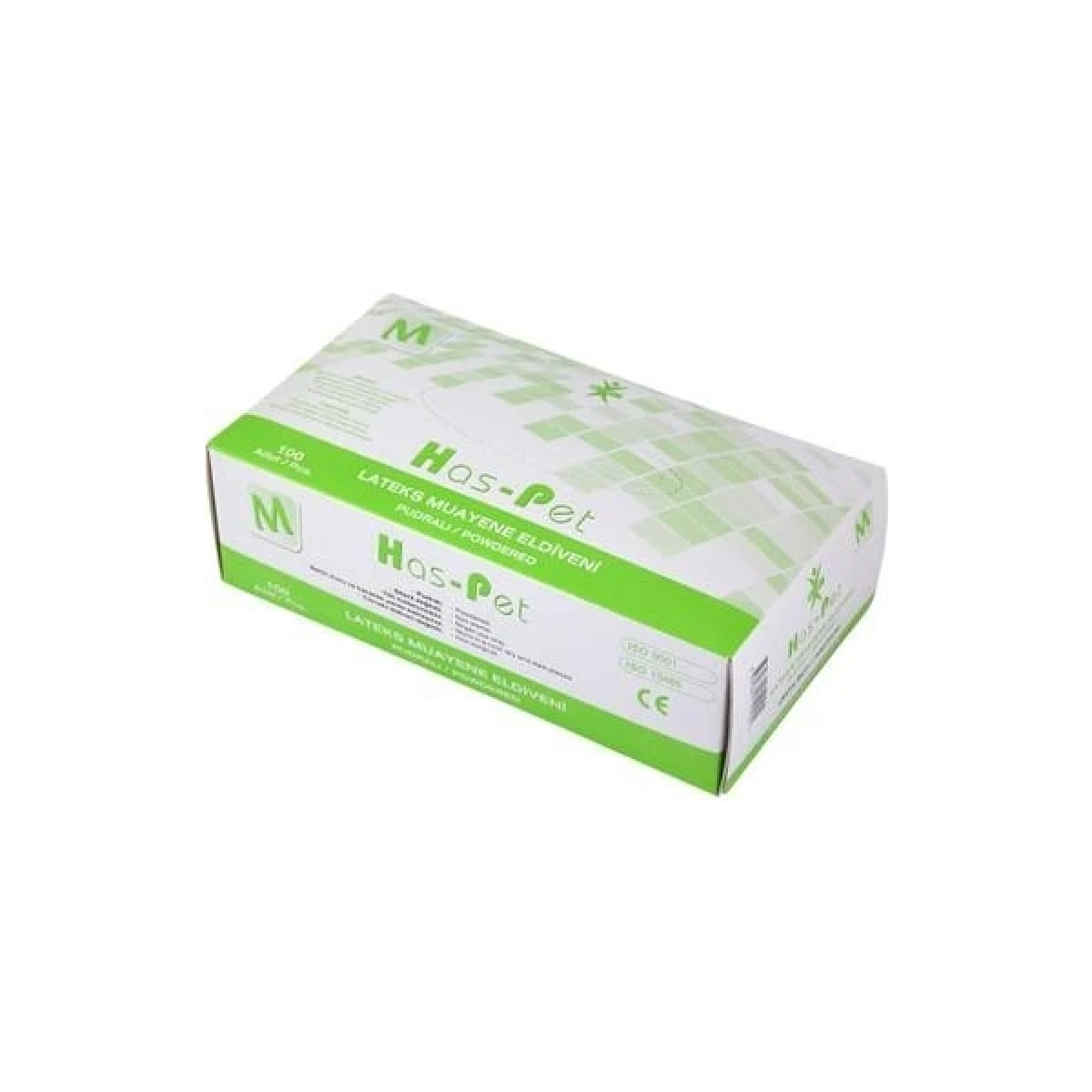 Has-Pet SK006660 Latex Pudralı Muayene Eldiveni M/Medium Beden 100 Adet