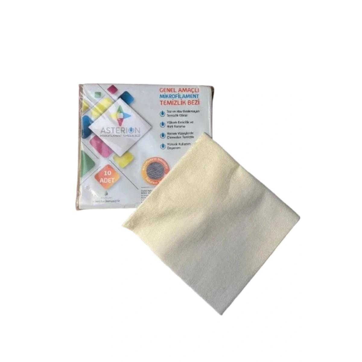 Asterion Mikrofilament Sarı Temizlik Bezi 40x40 cm 10lu