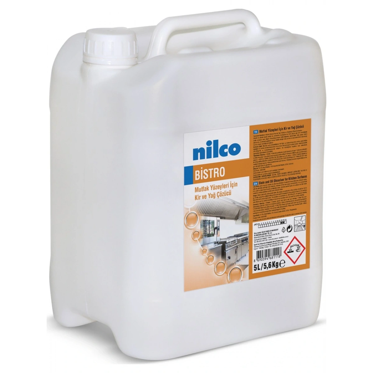 Nilco 32001856 Bistro Mutfak Yüzeyleri İçin Kir Ve Yağ Çözücü 5 lt